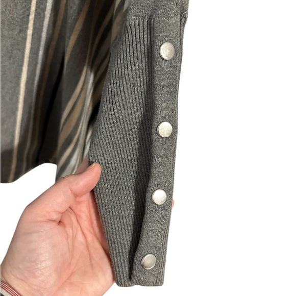 Joseph A  Turtleneck Poncho Sweater Grey Size Large Lagenlook Dolan Sleeve Fall - Picture 7 of 9